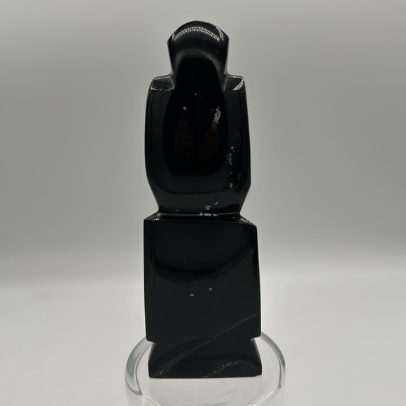 Obsidian Native Statue from Mexico. 7 1/2” tall - Picture 4 of 6